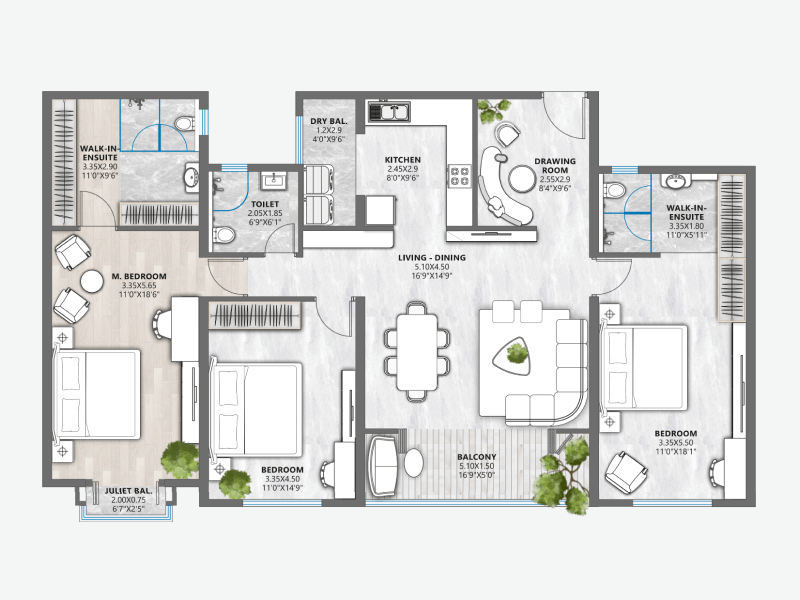 Ganga Legend County 3.5 bhk